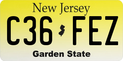 NJ license plate C36FEZ