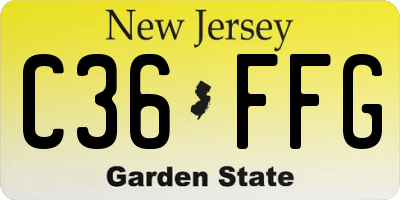 NJ license plate C36FFG
