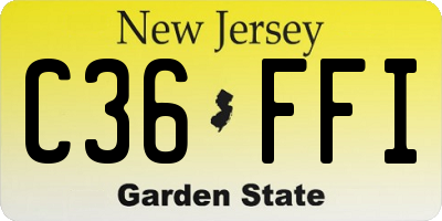 NJ license plate C36FFI