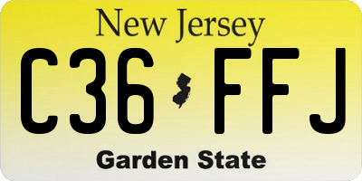 NJ license plate C36FFJ