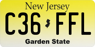 NJ license plate C36FFL