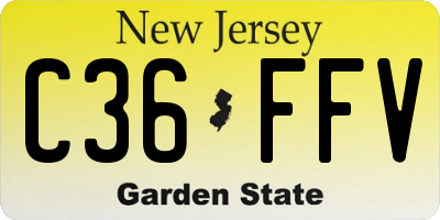 NJ license plate C36FFV