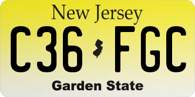 NJ license plate C36FGC