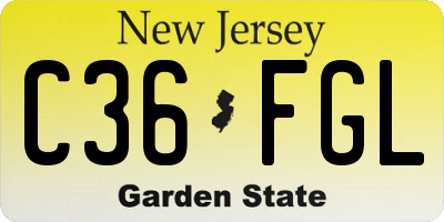 NJ license plate C36FGL