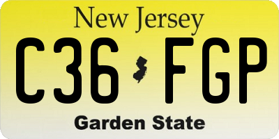 NJ license plate C36FGP