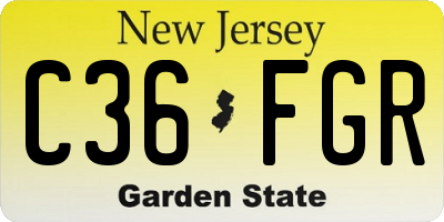 NJ license plate C36FGR