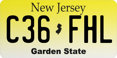 NJ license plate C36FHL