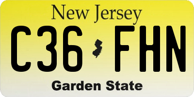 NJ license plate C36FHN