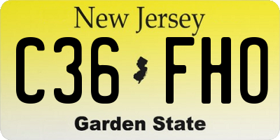 NJ license plate C36FHO