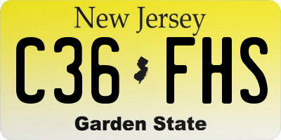 NJ license plate C36FHS