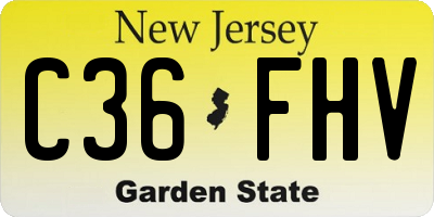 NJ license plate C36FHV