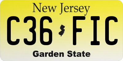 NJ license plate C36FIC