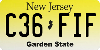 NJ license plate C36FIF