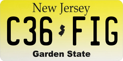 NJ license plate C36FIG