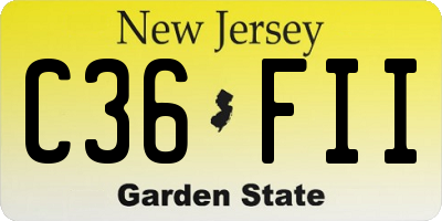 NJ license plate C36FII