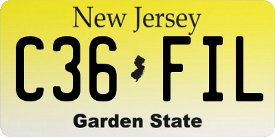 NJ license plate C36FIL