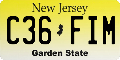 NJ license plate C36FIM