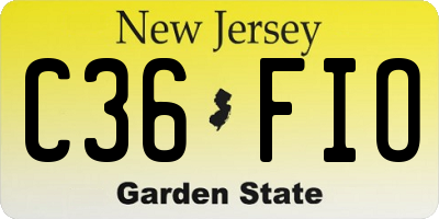 NJ license plate C36FIO