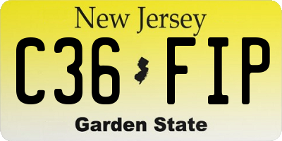 NJ license plate C36FIP