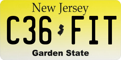 NJ license plate C36FIT