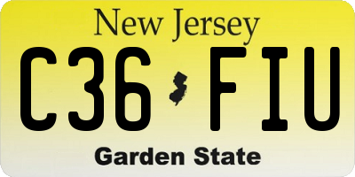 NJ license plate C36FIU