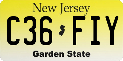 NJ license plate C36FIY