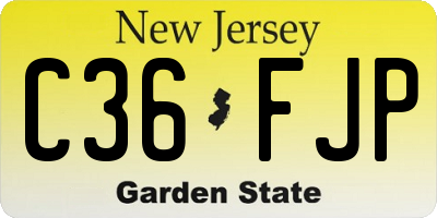 NJ license plate C36FJP