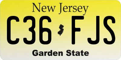 NJ license plate C36FJS