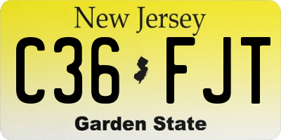 NJ license plate C36FJT