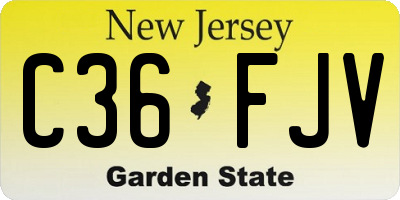 NJ license plate C36FJV