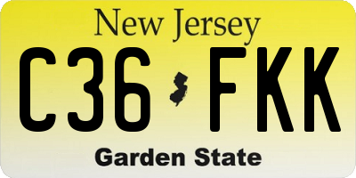 NJ license plate C36FKK