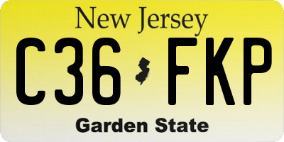 NJ license plate C36FKP