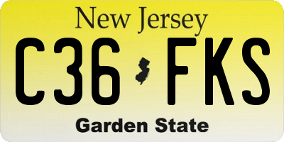 NJ license plate C36FKS