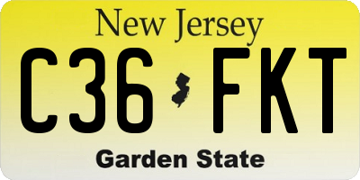 NJ license plate C36FKT