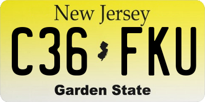 NJ license plate C36FKU