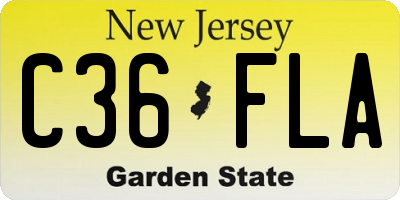 NJ license plate C36FLA
