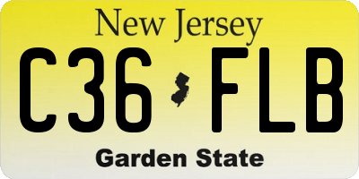 NJ license plate C36FLB
