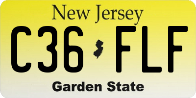 NJ license plate C36FLF