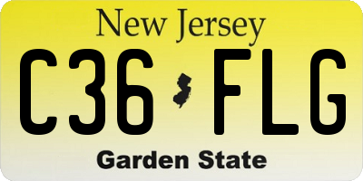 NJ license plate C36FLG