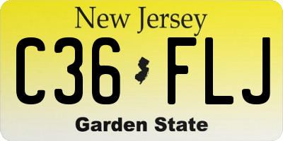 NJ license plate C36FLJ