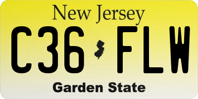 NJ license plate C36FLW