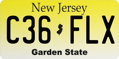 NJ license plate C36FLX