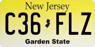 NJ license plate C36FLZ