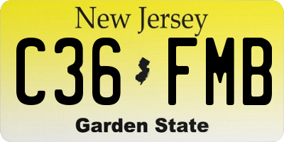 NJ license plate C36FMB