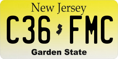 NJ license plate C36FMC