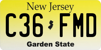 NJ license plate C36FMD