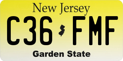 NJ license plate C36FMF