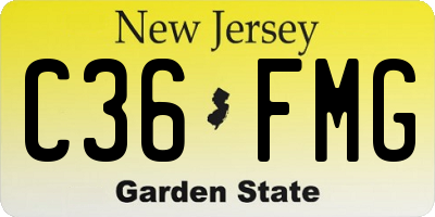 NJ license plate C36FMG
