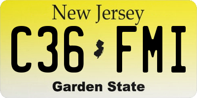 NJ license plate C36FMI