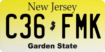 NJ license plate C36FMK